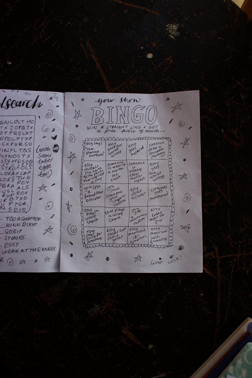 Essy's Tour Programme: The Gossip Gazette